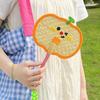Cartoon Handmade Weaving Fan Bear Butterfly Dog Pumpkin Shell Mango Shape Woven Hand Fan Summer Handheld Cooling Fan Decoration