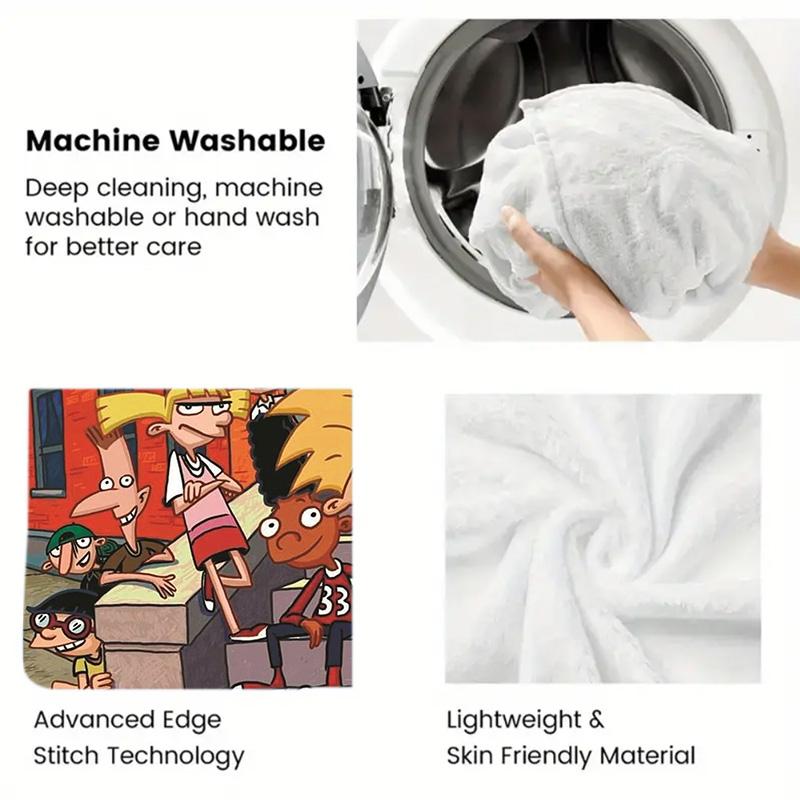 Hey Arnold 2D Flat Pattern Flannel Blanket High Quality All Seasons Warmth and Comfort Perfect for Christmas Gifts.SMT0917088