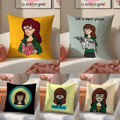 Cartoon D-Daria Kissenbezug Anti-Hausstaubmilben Unsichtbarer Reißverschluss Sofa Bett