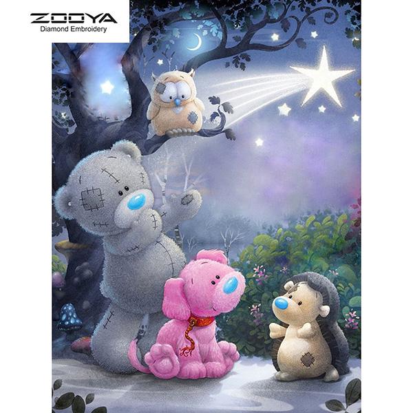 

ЗООЯ DIY 3D круглая алмазная картина ткань кукла вышивка крестиком домашний декор