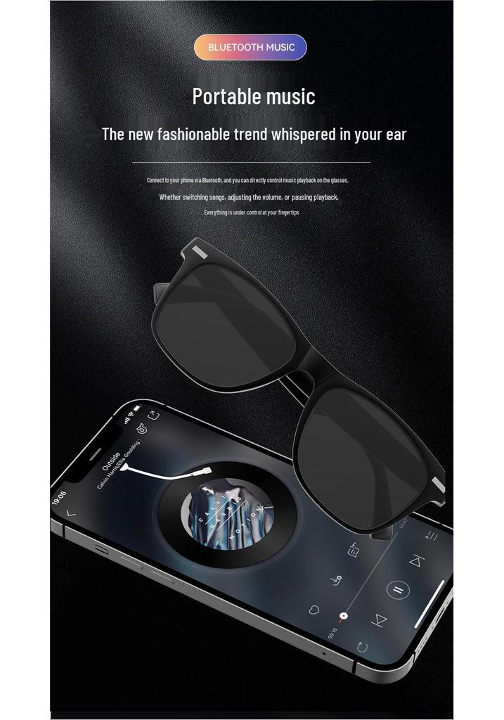D13 Bluetooth Dual Ear Polarized Sunglasses with Touch Controls for Music and Calls