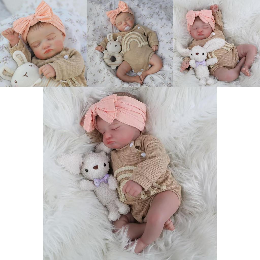 Reborn Silicone Doll Long Sleeve Khaki Costume Child Gift For Christmas