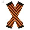 Striped Elbow Gloves Women Emo Gloves Winter Warm Long Sleeves Gloves Women Fingerless Stripe Hip-Hop Knitted Elbow Mittens