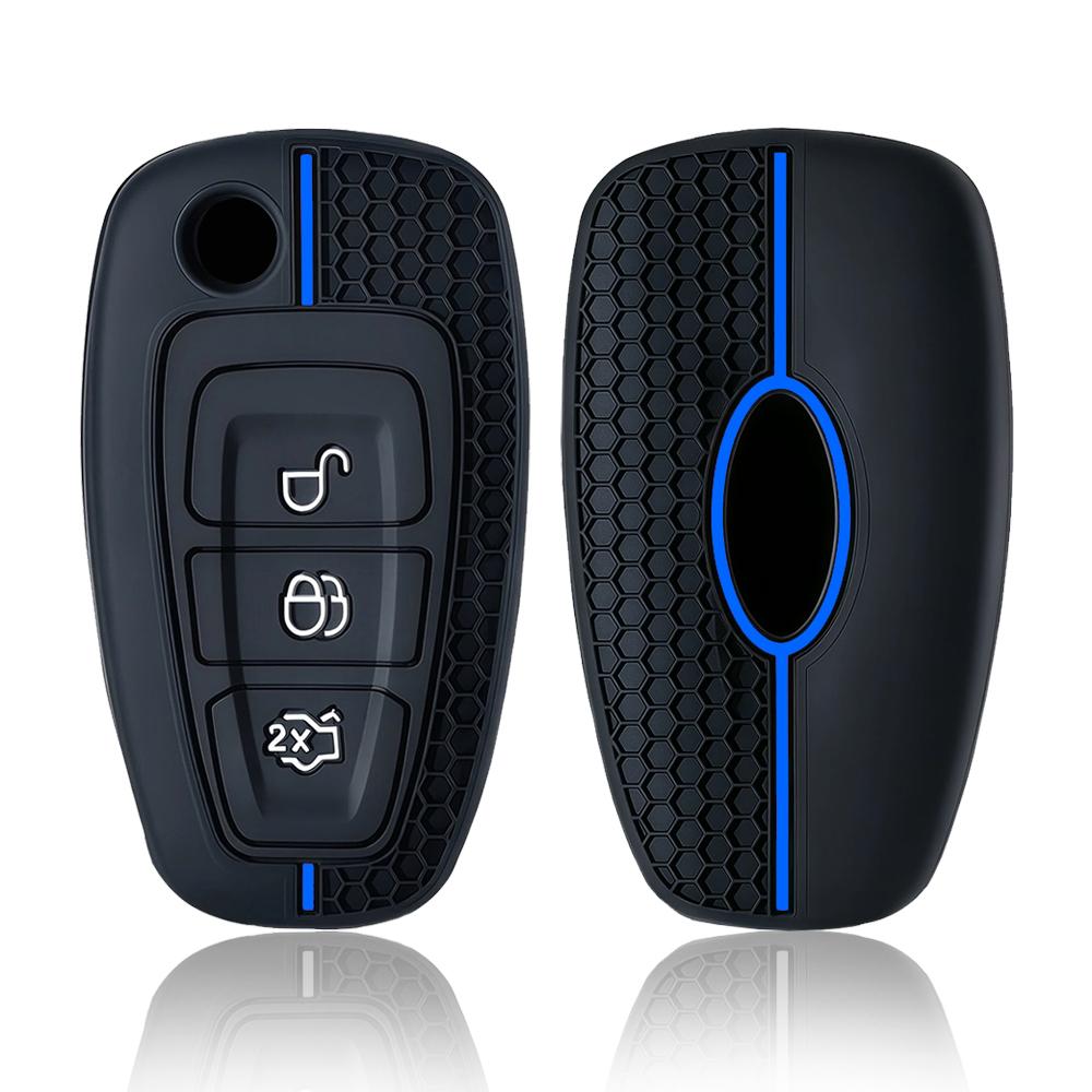 3 Button Silicone Car Remote Key Fob Cover Case For Ford Ranger C-Max S-Max Focus MK3 Galaxy Mondeo Transit Tourneo Custom