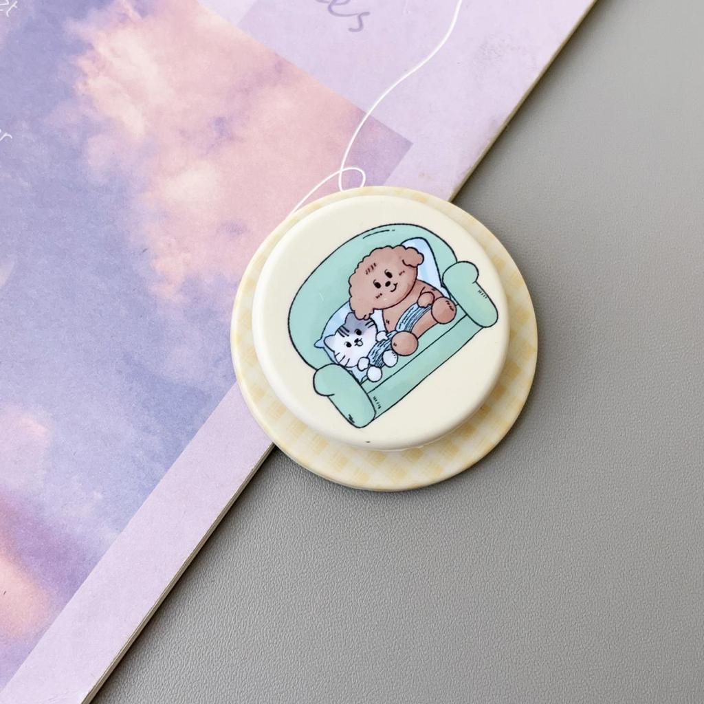 Frosted Cartoon MagSafe Magnetic Phone Stand with Telescopic Airbag Design