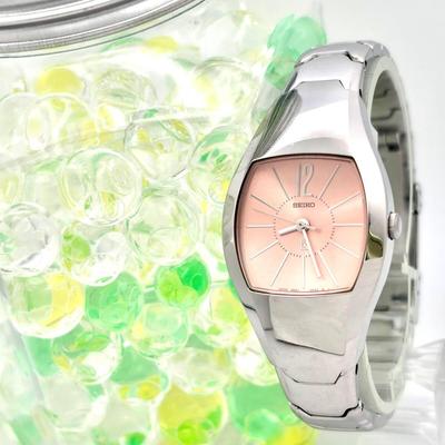 Used [New Battery] SEIKO Lukia Ladies Watch Pink Silver 4N21-5450 8N1796