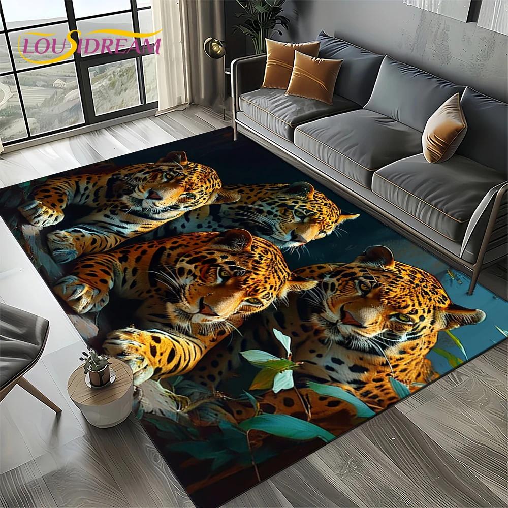 27 Style New Fierce Tiger Lion Leopard Beast Animal Wildlife Cartoon Carpet Rug for Living Room Bedroom Sofa,Non-slip Floor Mat