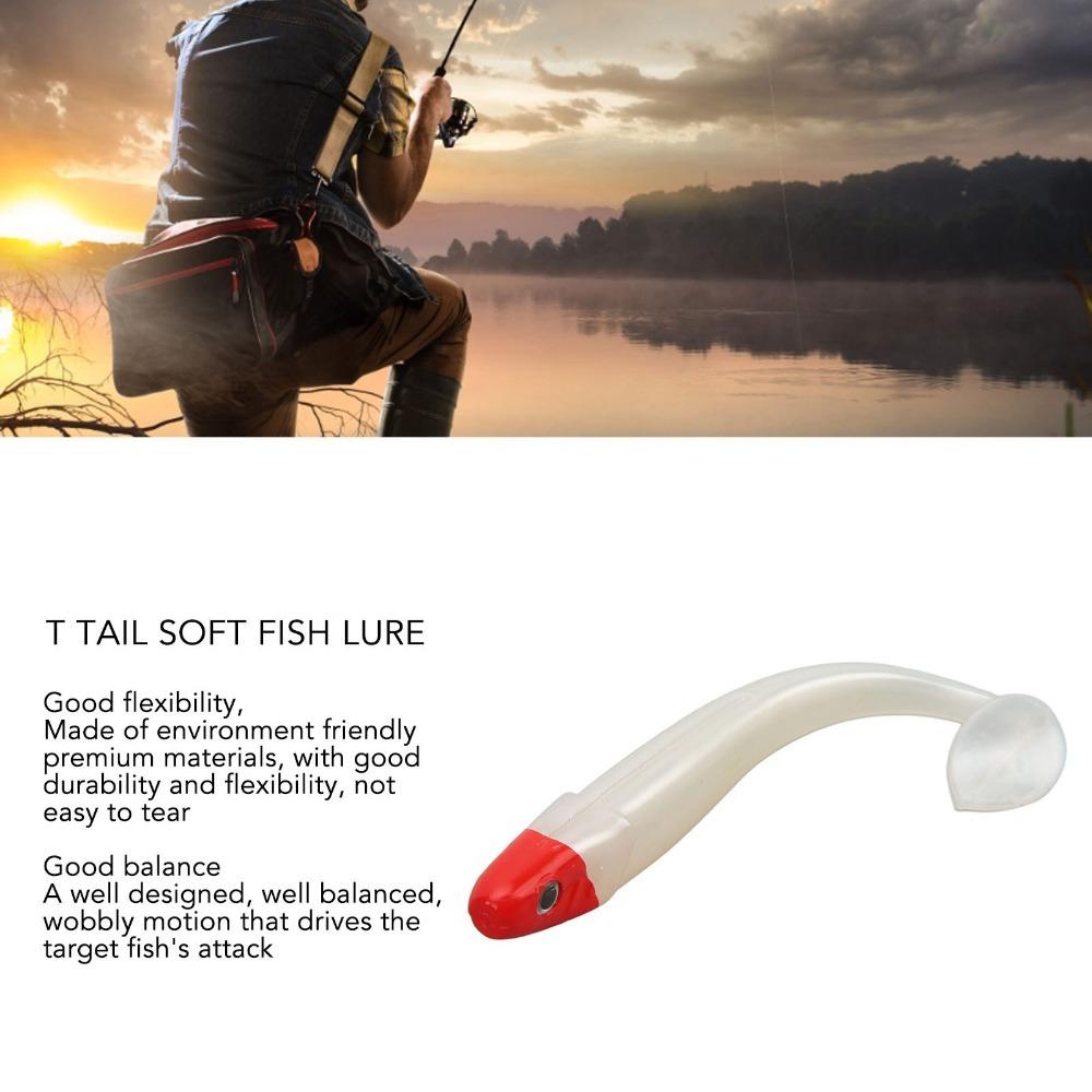 

5PCS 12cm Sea Fishing Lures T Tail Fishing Baits Durable Fishing Lures Sea Fishing красный/белый