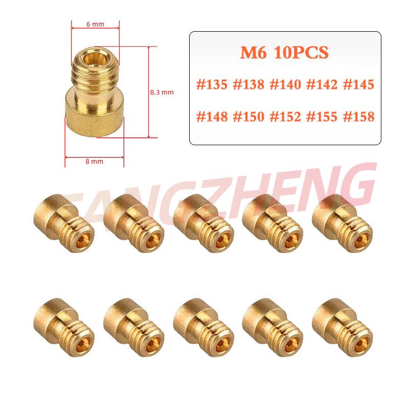 10pcs Main Jet M6 6mm #50-182 For Dellorto Carburetor PHNL/PHVA/PHBH/PHBL/PHBN/PHVB/PHBG Carb Injector Nozzle