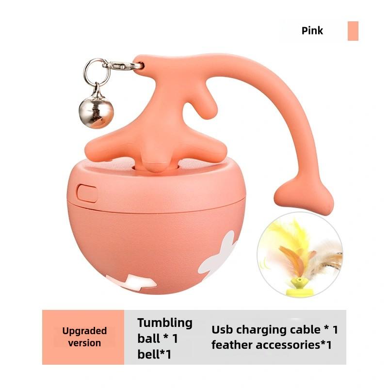 

Умный мяч для питомца, катящийся шар Fishbone USB, светящийся электрический мяч для кошек, забавная палочка для отдыха, аксессуары для домашних животных