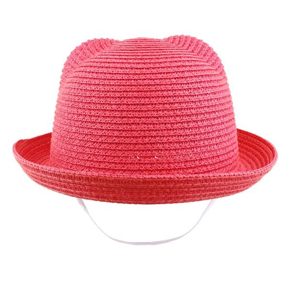 2018 Summer Baby Ear Decoration Lovely Children Character Solid Kid Floppy Panama Straw Hats Girls and Boys Sun Hat