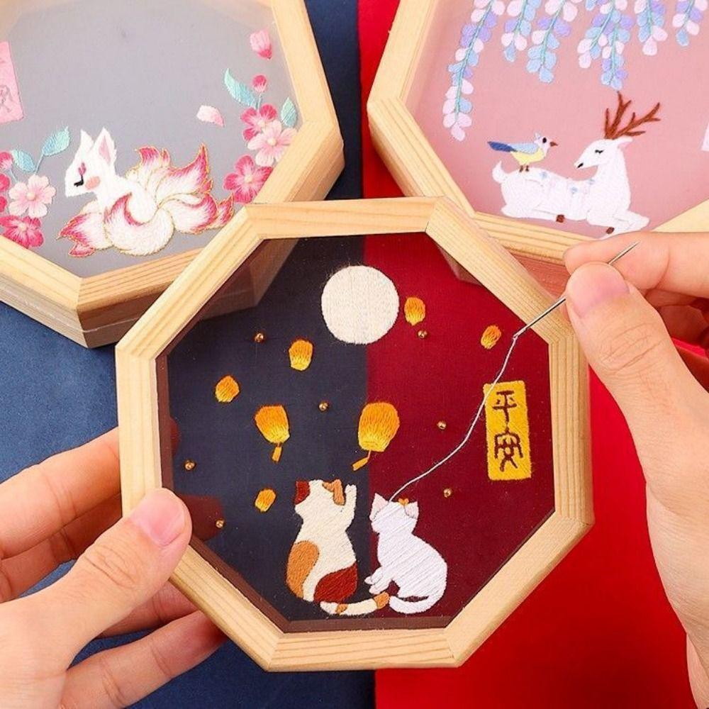 

Набор для вышивки своими руками, легкие пяльцы для вышивания, набор для вышивки крестиком для начинающих