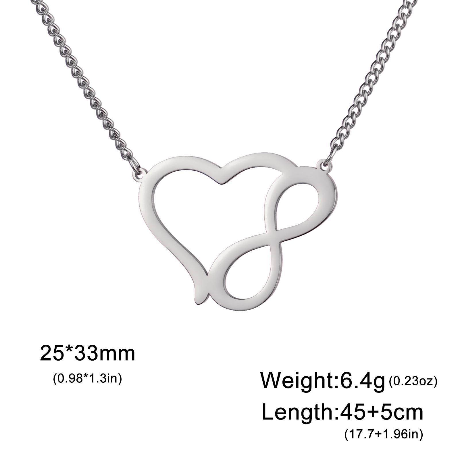 Skyrim Infinite Love Pendant Necklace Stainless Steel Women s Fashion Jewelry Necklace Couple Christmas Day Jewelry Gift 45-50cm