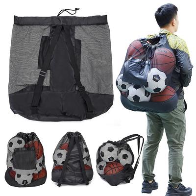 Heavy Duty Drawstring Bags Mesh Socce Ball Bag Secure Side Pocket Team Work Ball Bags for Holding Basketball Volleyball Baseball