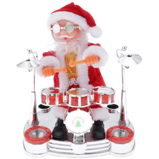 Elektrischer Weihnachts-Weihnachtsmann Musikinstrument spielend Weihnachtsspielzeug Party-Ornamente