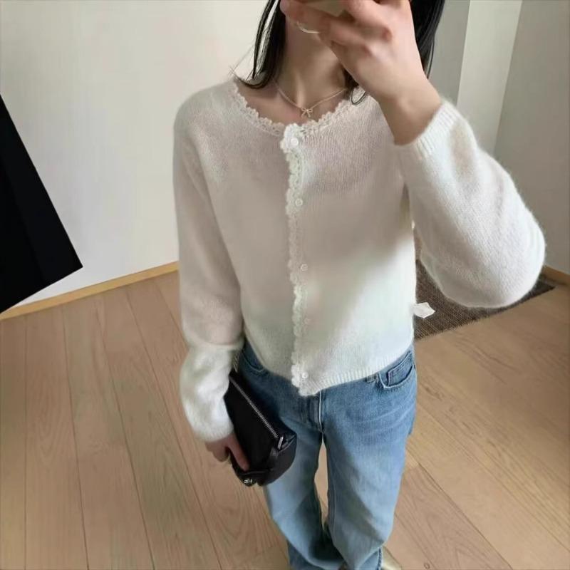 Spring sweet versatile and thin gentle thin knitted cardigan single-breasted soft waxy sweater jacket women