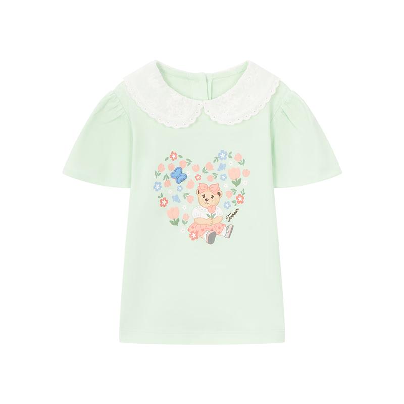 Teenie Weenie Kids Girls' Butterfly Floral Flutter Sleeve T-Shirt