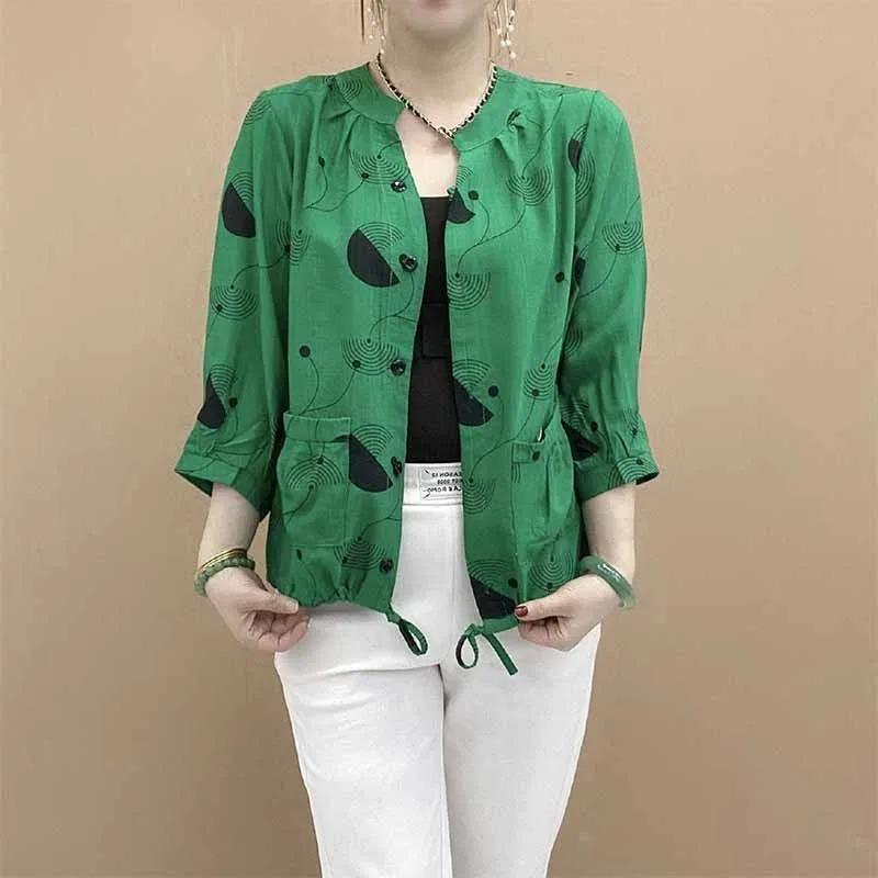 Spring Summer New Korean Style Female Internet Celebrity Printed Versatile Sun Protection Suit