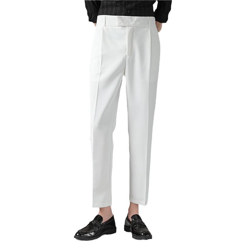 Send belt trendy men handsome men's trousers British trendy men's nine-point trousers Internet celebrities wear elastic waist youth trousers