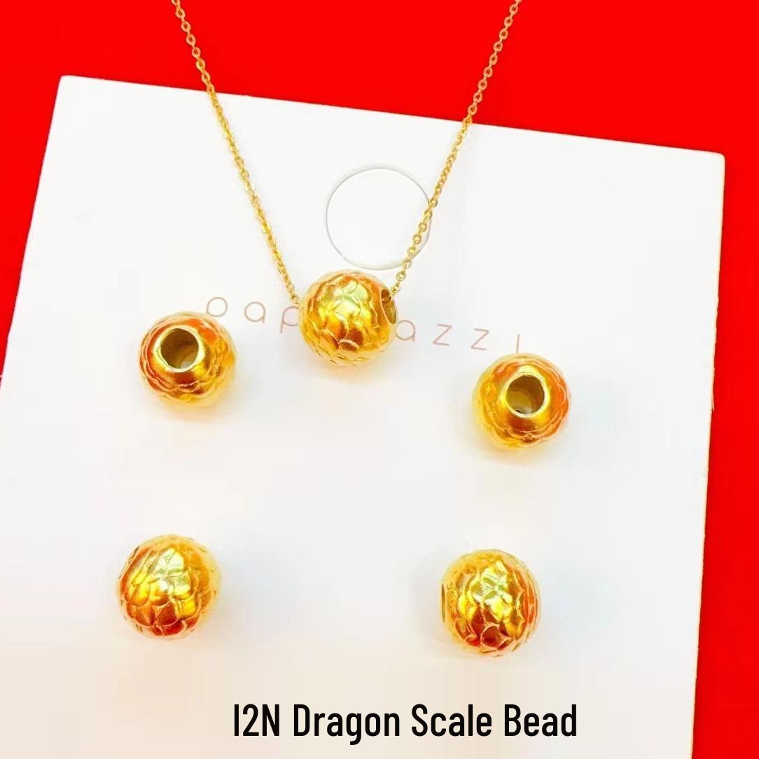 Позолоченный латунный кулон-бусина «Чешуя дракона» - Разделитель «Броня года Дракона» для браслетов DIY