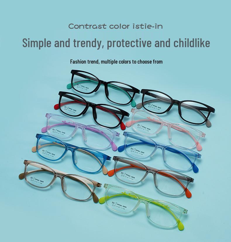 Stylish TR90 Eyeglass Frame for Kids - Lightweight, Comfortable PPSU Frame with Silicone Nose Pads for Students