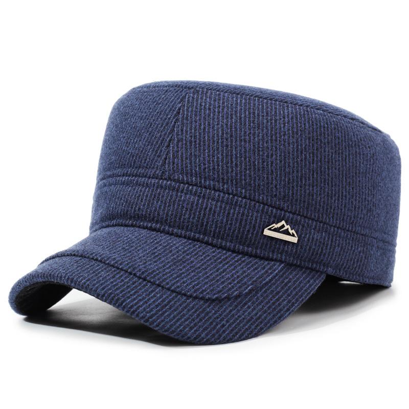 Men's Winter Hat Middle-Aged and Elderly Warm Wool Flat Cap Dad Baseball Cap Thick Cap