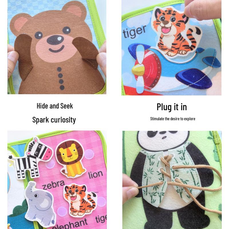 Baby Soothing Cloth Book: Tear-Resistant, Velcro-Closure, Montessori Early Education Toy for Infants & Toddlers