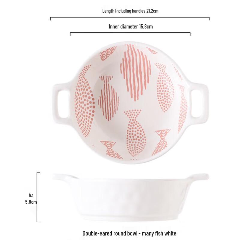 Скандинавская креативная керамическая суповая салатная форма для запекания с двумя ручками