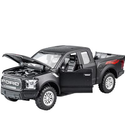 1/32 Ford Raptor F150 Big Wheel Alloy Diecast Car Model with With Sound Light Pull Back Car Toys for Children Xmas Gifts