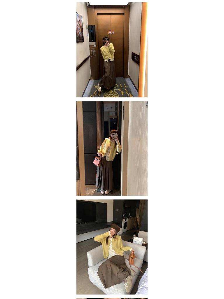 Highly Recommended: Women's Korean-Style Soft Knit Loose Cardigan - Two-Piece Look, Perfect for Spring