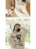 2025 Autumn/Winter Women's KT Cat Thickened Velvet Pajamas Set - Warm Long-Pile Fleece Homewear
