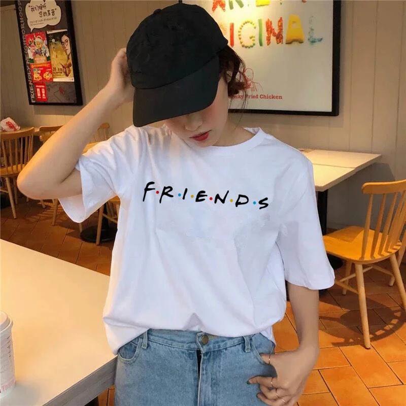 friends tv show t shirt Clothing 2026 korean tshirt 90s women female top tee shirts Graphic t-shirt Girl kawaii summer Korean