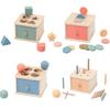 Safe Wooden Shape Color Sorting Box Geometric Educational Toy for Toddlers Learning Activity