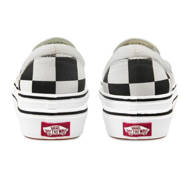 Vans Super ComfyCush Slip-On Big Classics Checker Women Sneakers Black Off-White VN0A4U1FXT4
