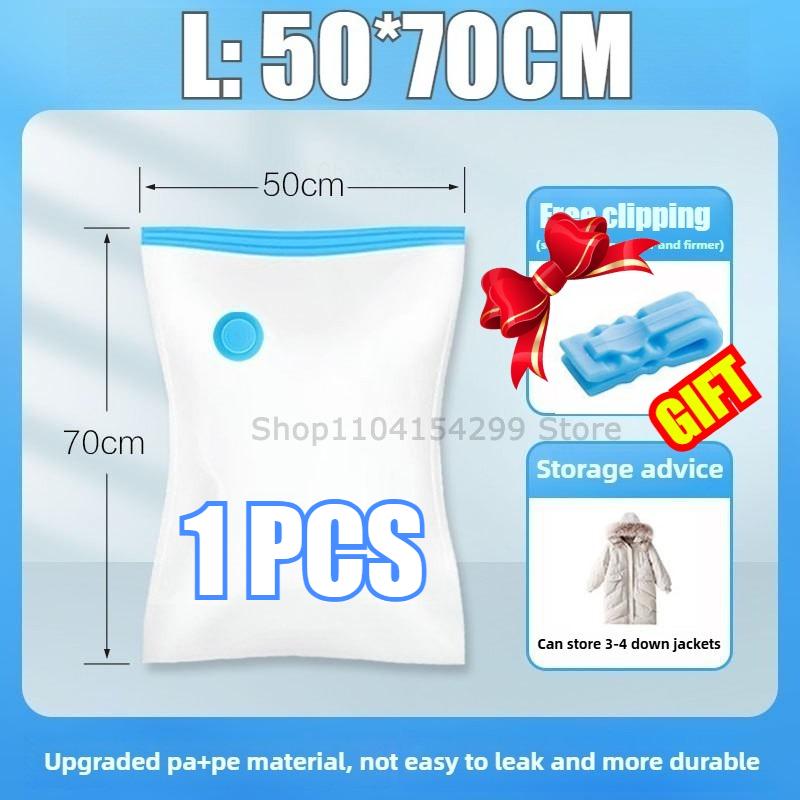 1-10PCS Vacuum Storage Bag Travel Organizer with Pump Leakproof & Scratch-Resistant for Clothes Blankets Bedding Space-Saving