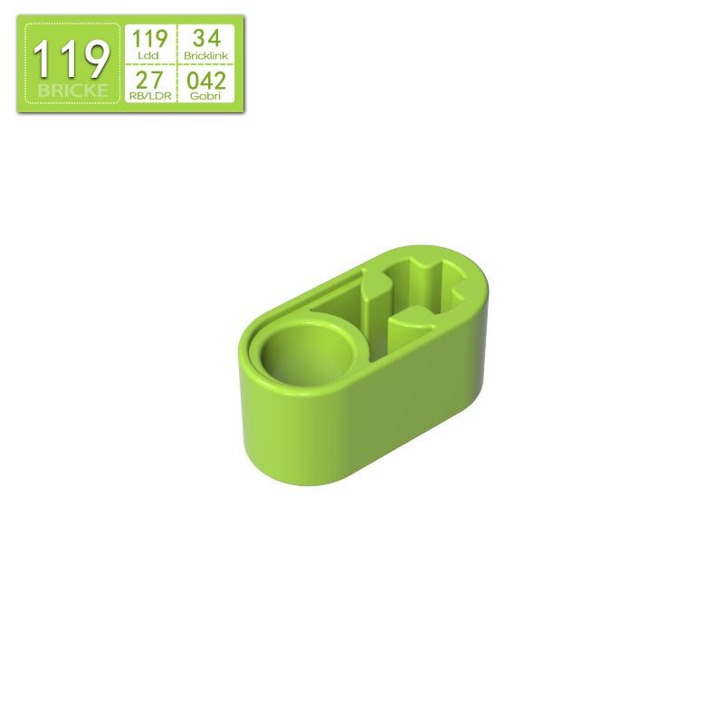 BRICKE 1x2 Brick with Axle Hole Arm, Compatible with LEGO 60483, 40147, and 74695 Building Blocks.