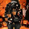 Women's Long Sleeve Hoodie Sweatshirt with Halloween Print for Casual Wear