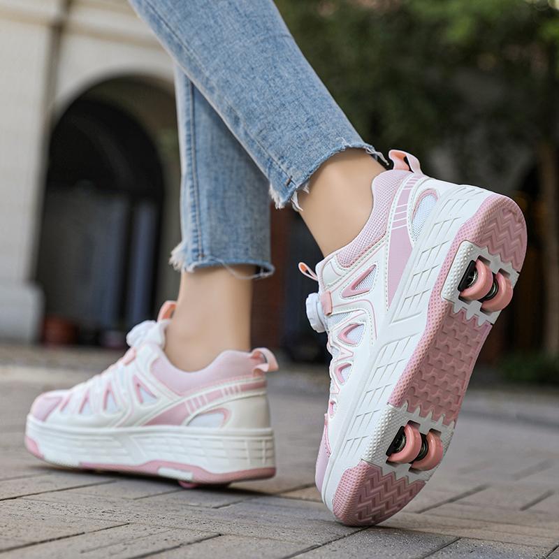 Children's Four-wheel Sports Boots Roller Skating Can Be Hidden As Flat Sneakers Walking Shoes Children's Sports Shoes Walking Shoes