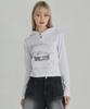 Logo Slim Hooded Long Sleeve (White Melange)