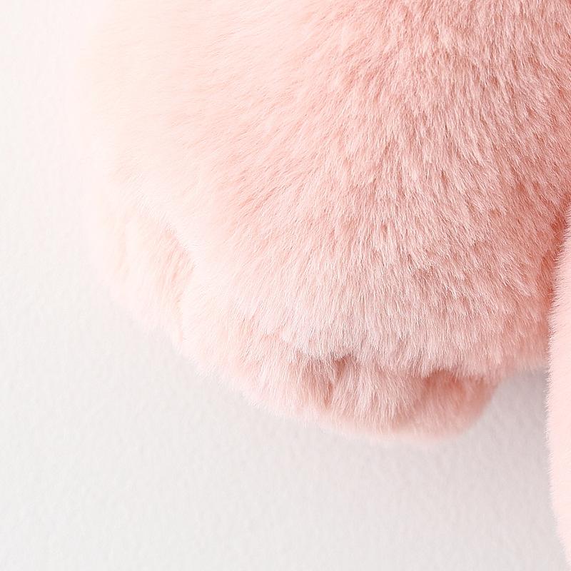 Winter Female Baby Cartoon Coat Hooded Female Infant Toddler Fur (free Bag)