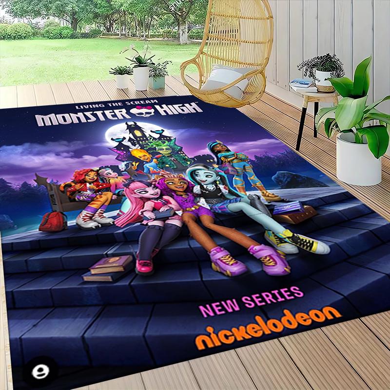 1Pc Monster High Starry Night Carpet Rug Customizable Soft Washable Antislip Home Living Room Sofa Mats Personalized Rug 091728