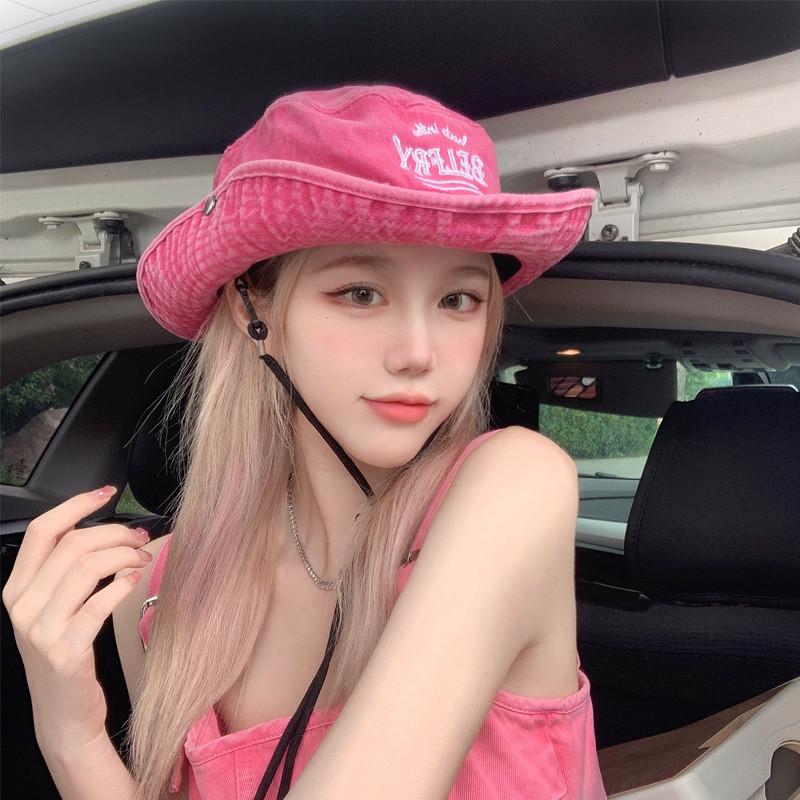 Belfry Embroidery Letter Fisherman Hat Fashion Outdoor Bucket Hat Sun Protection