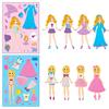 6 Photos/pack of Pink Princess Face Change Stickers Little Girl Cartoon Cute DIY Princess Make A Face Puzzle Stickers