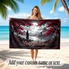 Space Cosmic Theme Soft Beach Towel Personalized Custom Name Text Towel Portable for Beach Pool Travel