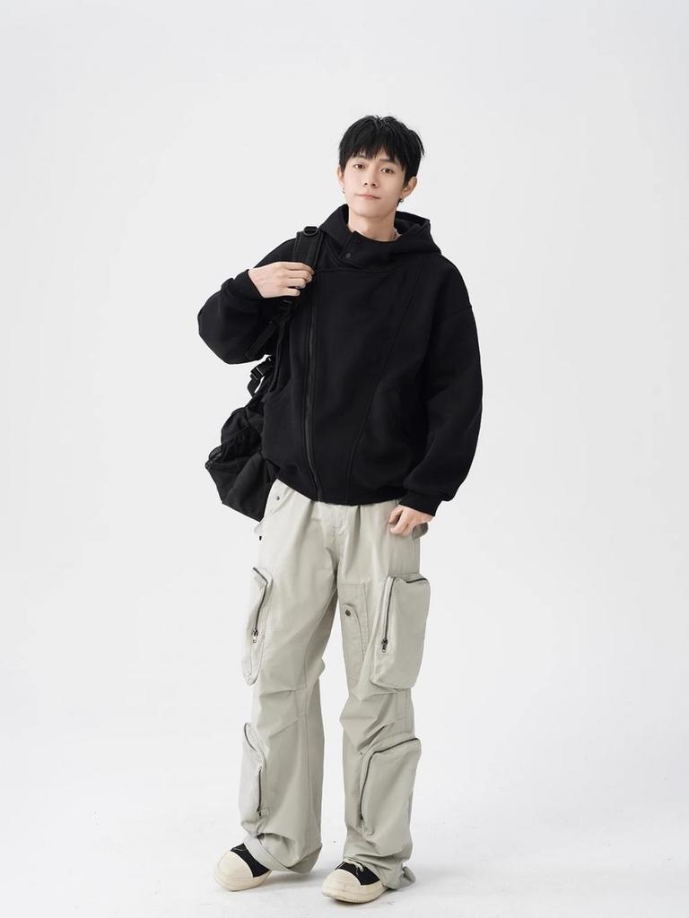 Herren Retro Dicke Kapuzen-Sweatshirtjacke - Herbst/Winter Locker Vielseitige Strickjacke, Jugendliches Trenddesign