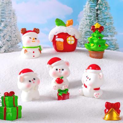 1ks mini pryskyřičná vánoční ozdoba Santa Claus sněhulák mikro krajinářská vánoční dekorace ozdoba domácí stolní dekorace do parku