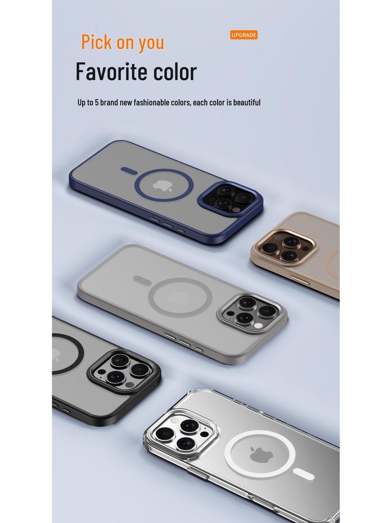 Compatible iPhone 15 Pro/16 Pro Max Magnetic Transparent Matte Protective Case