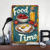 Food Time Breakfast Tin Plaque Poster Customized Wall Art Retro Vintage Metal Signs for Man Cave Gamer Room Decoration At Home