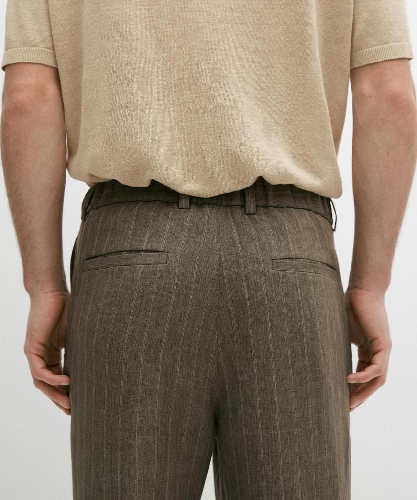 Masimodutti Linen Striped Pants