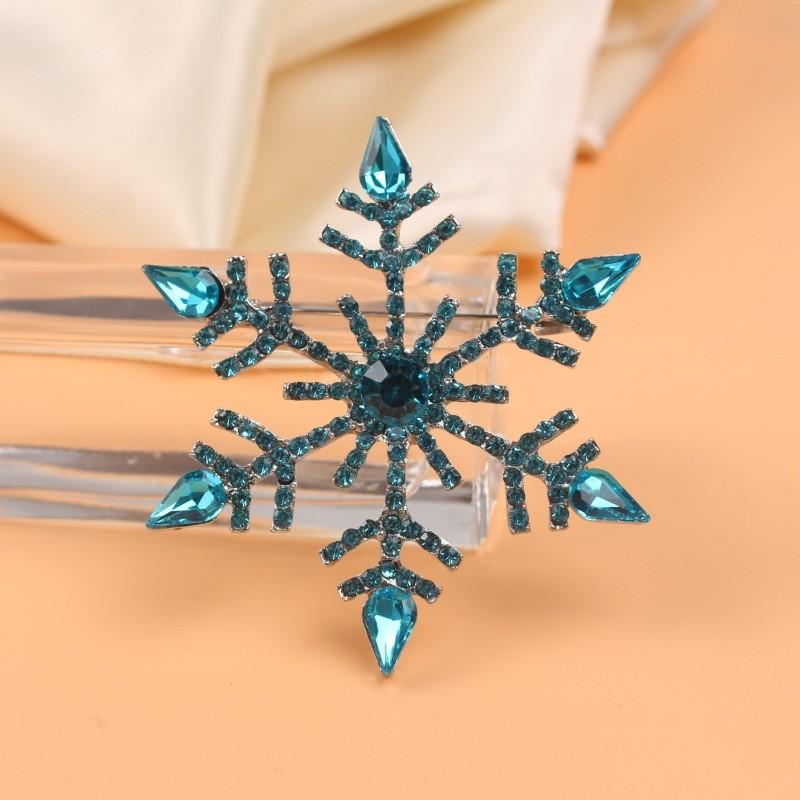 Alloy Rhinestone Snowflake Brooch